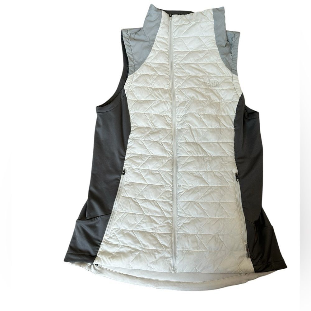 Womens The North Face Thermoball Flash Dry Vest Grey White Medium - Picture 1 of 8